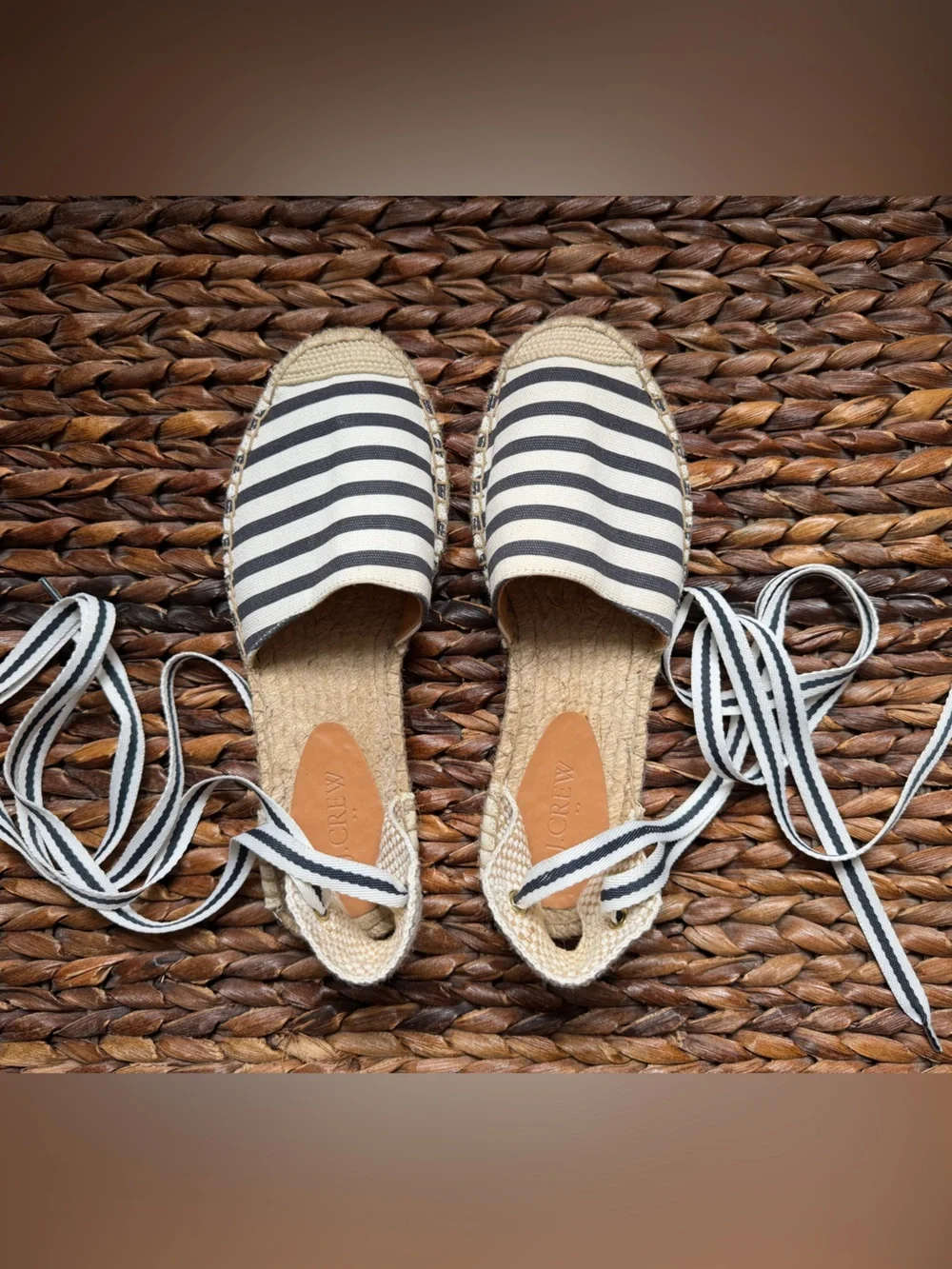 J Crew lace up espadrilles, size 8